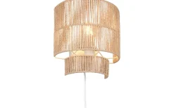 Satna Vägglampa E27 brun/pappersgarn