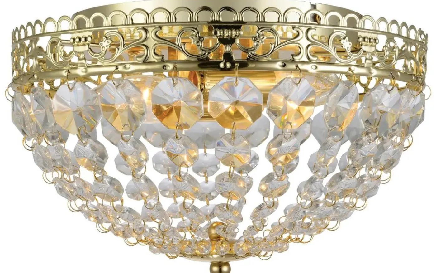 Saxholm Kristallplafond Guld 27cm 2xE14