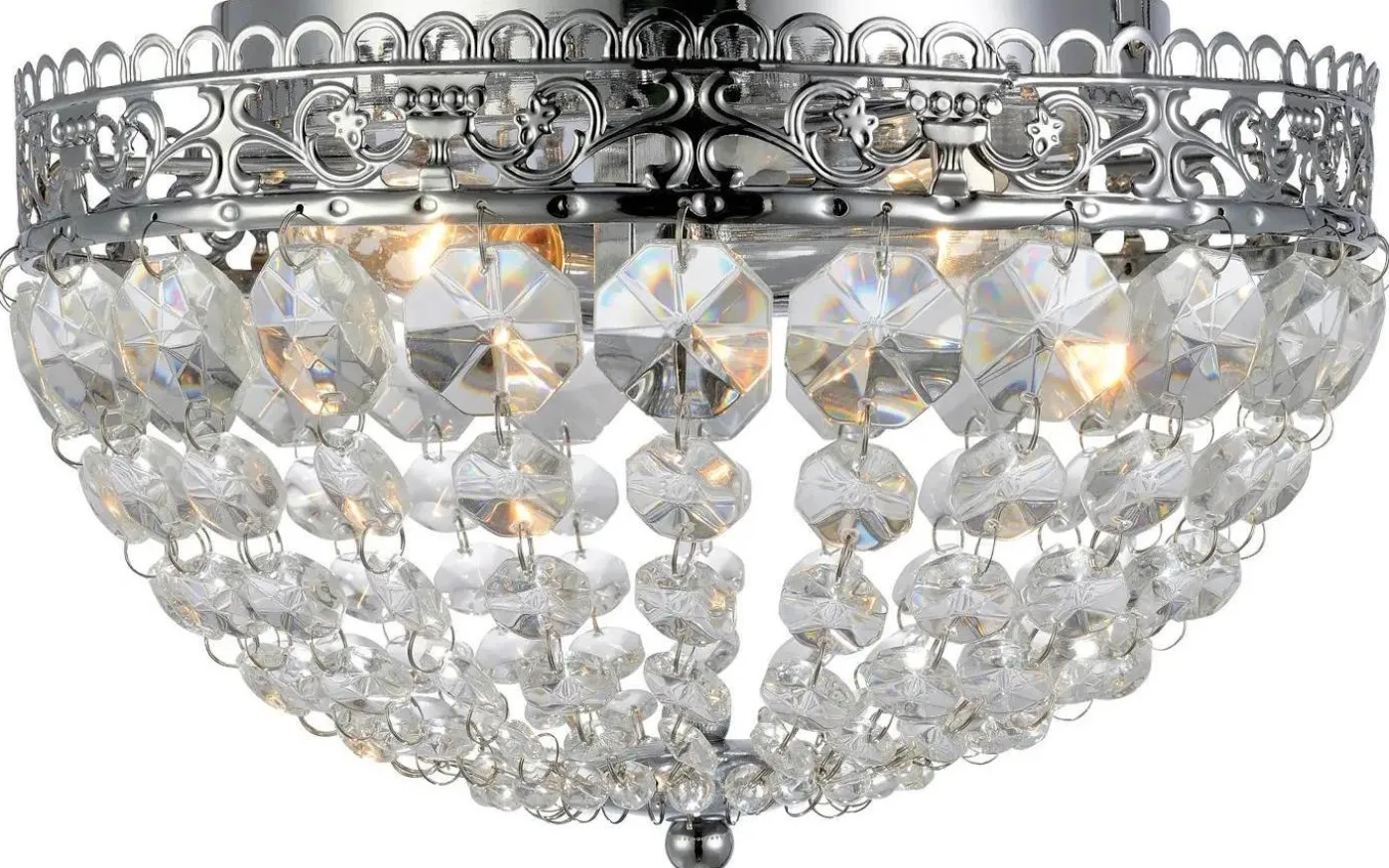 Saxholm Kristallplafond Krom 27cm 2xE14