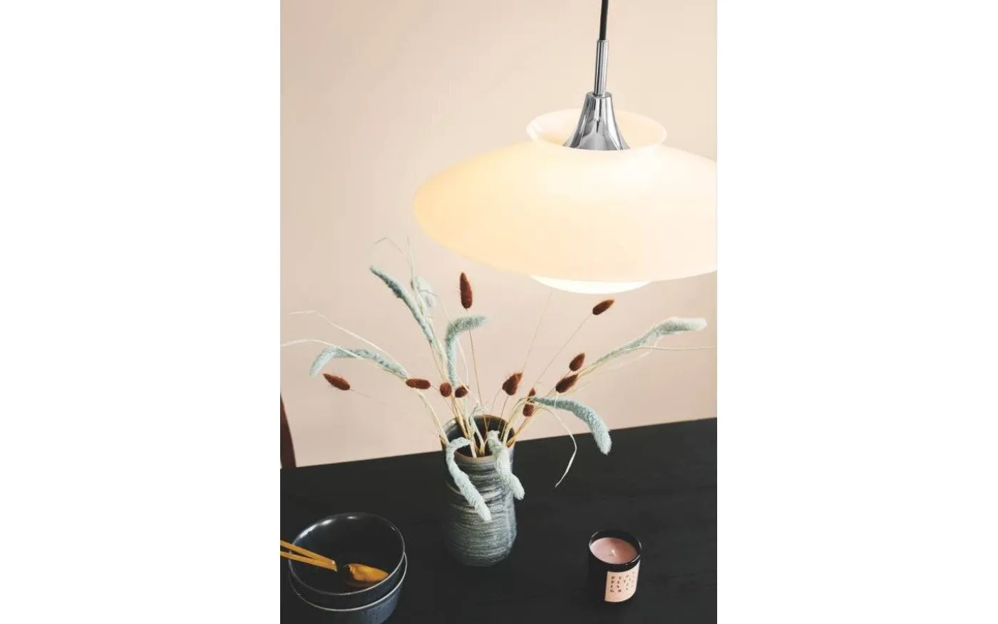 Scandinavia Taklampa Ø40cm Krom/Opal