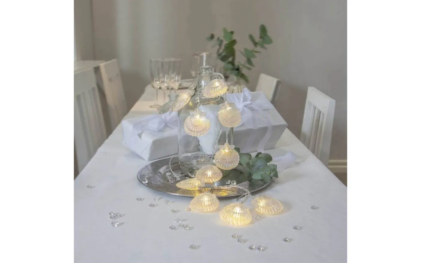 Seashell Batteridriven Ljusslinga Timer 1,35m