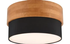 Seasons Plafond 30cm E14 svart/trä