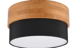 Seasons Plafond 30cm E14 svart/trä