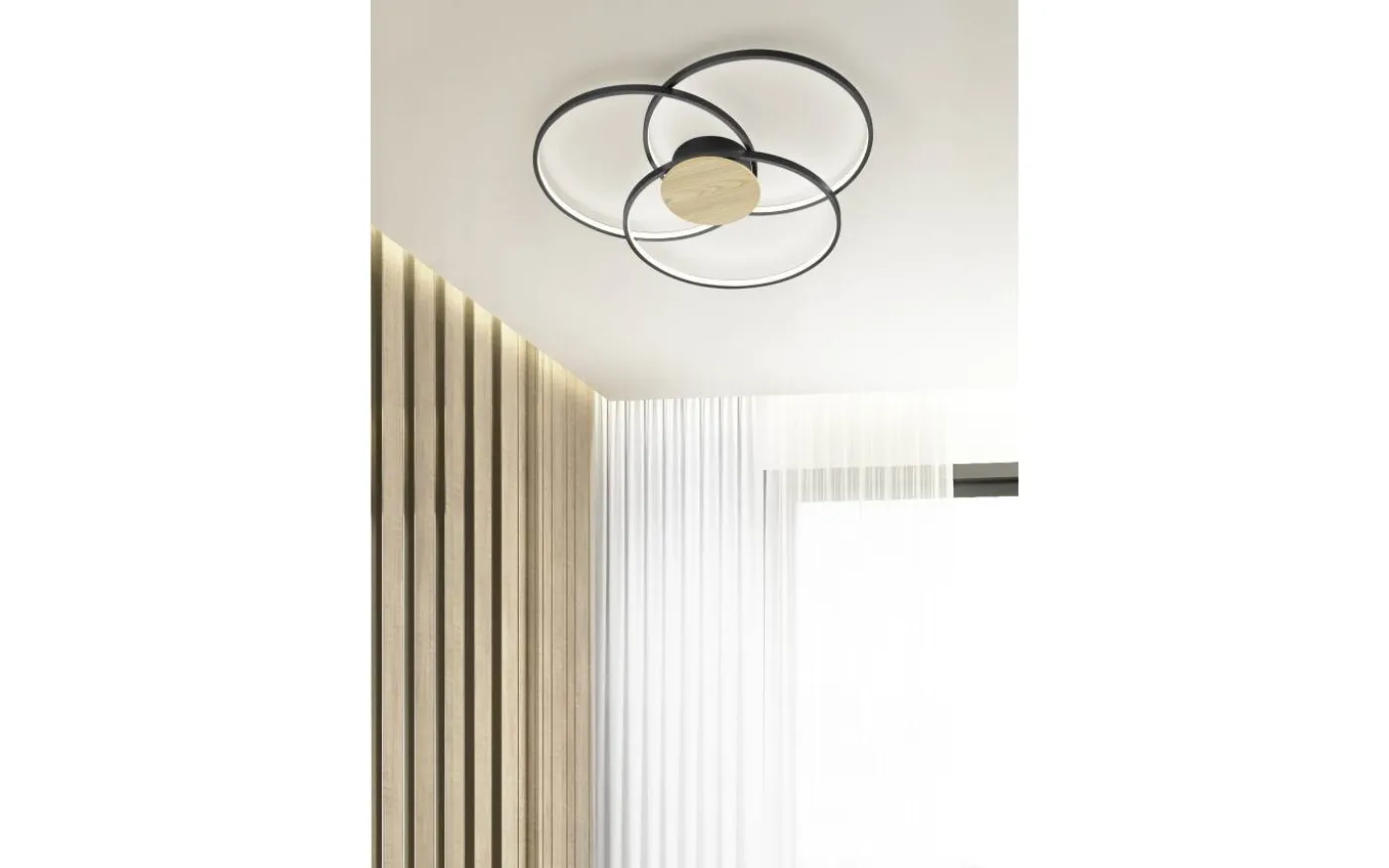 Sedona Plafond LED matt svart/trä