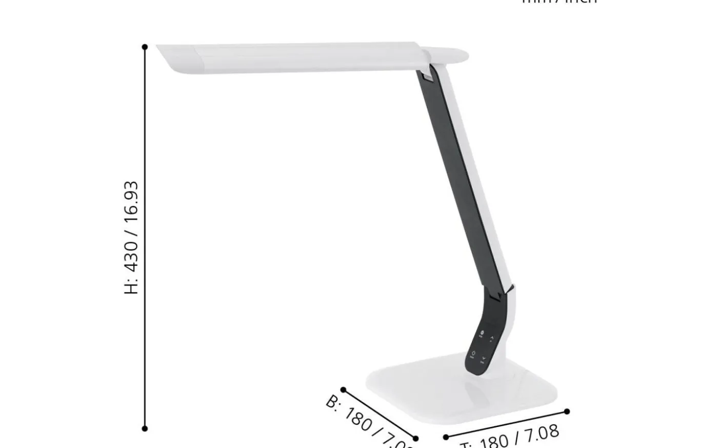 Sellano Skrivbordslampa 43cm LED 3000/4000/6000K 4W Vit