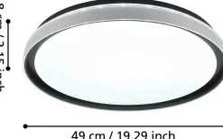 Seluci Plafond 49cm LED 3000-6500K 40W med Fjärrkontroll Svart