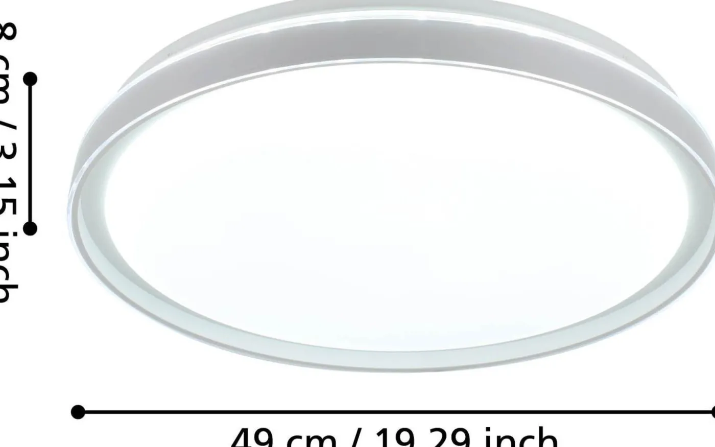 Seluci Plafond 49cm LED 3000-6500K 40W med Fjärrkontroll Vit