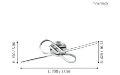 Selvina Plafond 70cm LED 3000K 19W Krom