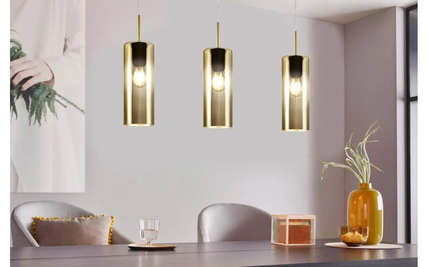 Selvino Taklampa 71cm Nickel/Guld