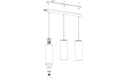 Selvino Taklampa 71cm Nickel/Guld