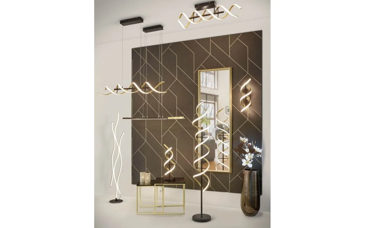 Sequence Bordslampa LED matt mässing/matt svart