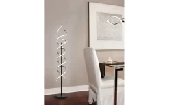 Sequence Golvlampa LED borstad aluminium/mattsvart