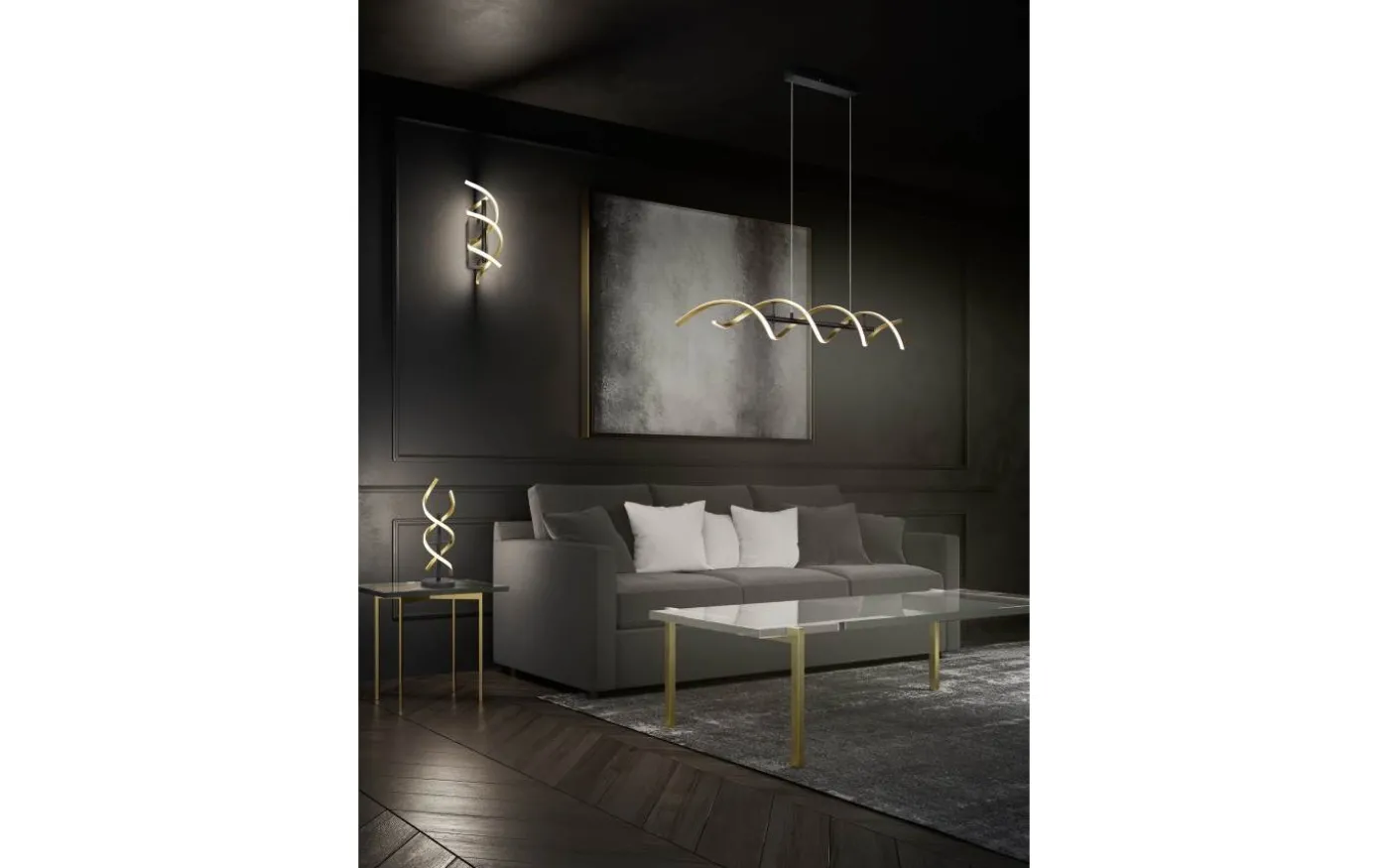 Sequence Takpendel LED matt mässing/matt svart