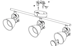 Seras Takspotlight 60cm GU10 LED 3000K 3x3W Svart