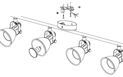 Seras Takspotlight 77cm GU10 LED 3000K 4x3W Svart