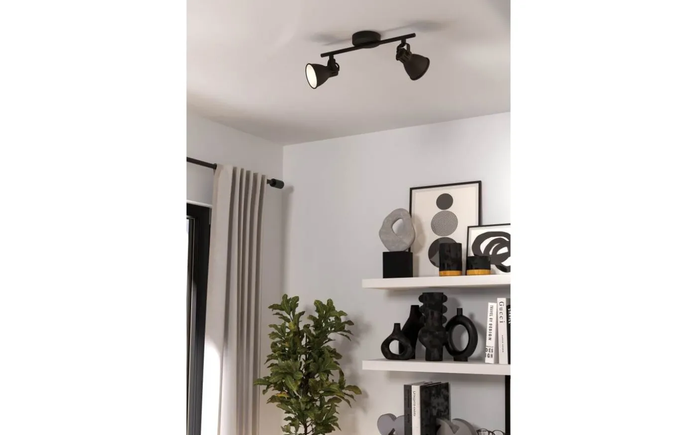 Seras Takspotlight 37cm GU10 LED 3000K 2x3W Svart