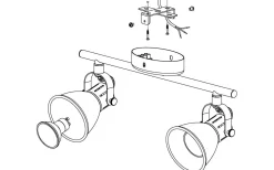 Seras Takspotlight 37cm GU10 LED 3000K 2x3W Svart