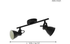 Seras Takspotlight 37cm GU10 LED 3000K 2x3W Svart