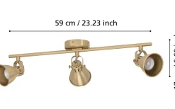 Seras Takspotlight 60cm GU10 LED 3000K 3x3W Borstad Mässing