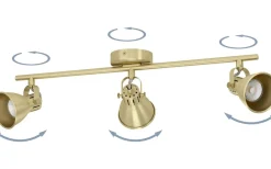 Seras Takspotlight 60cm GU10 LED 3000K 3x3W Borstad Mässing