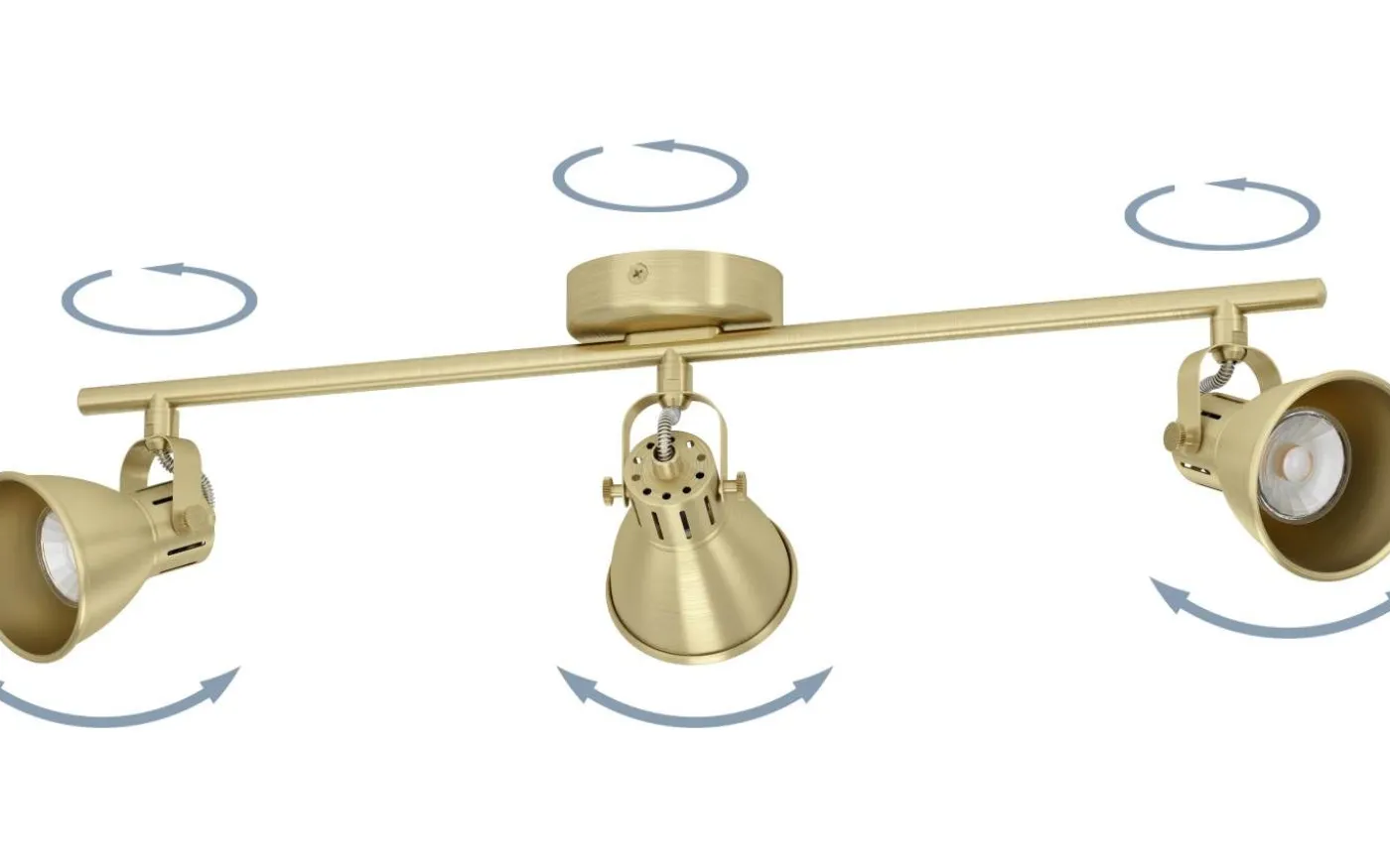 Seras Takspotlight 60cm GU10 LED 3000K 3x3W Borstad Mässing