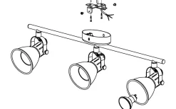 Seras Takspotlight 60cm GU10 LED 3000K 3x3W Antik Nickel