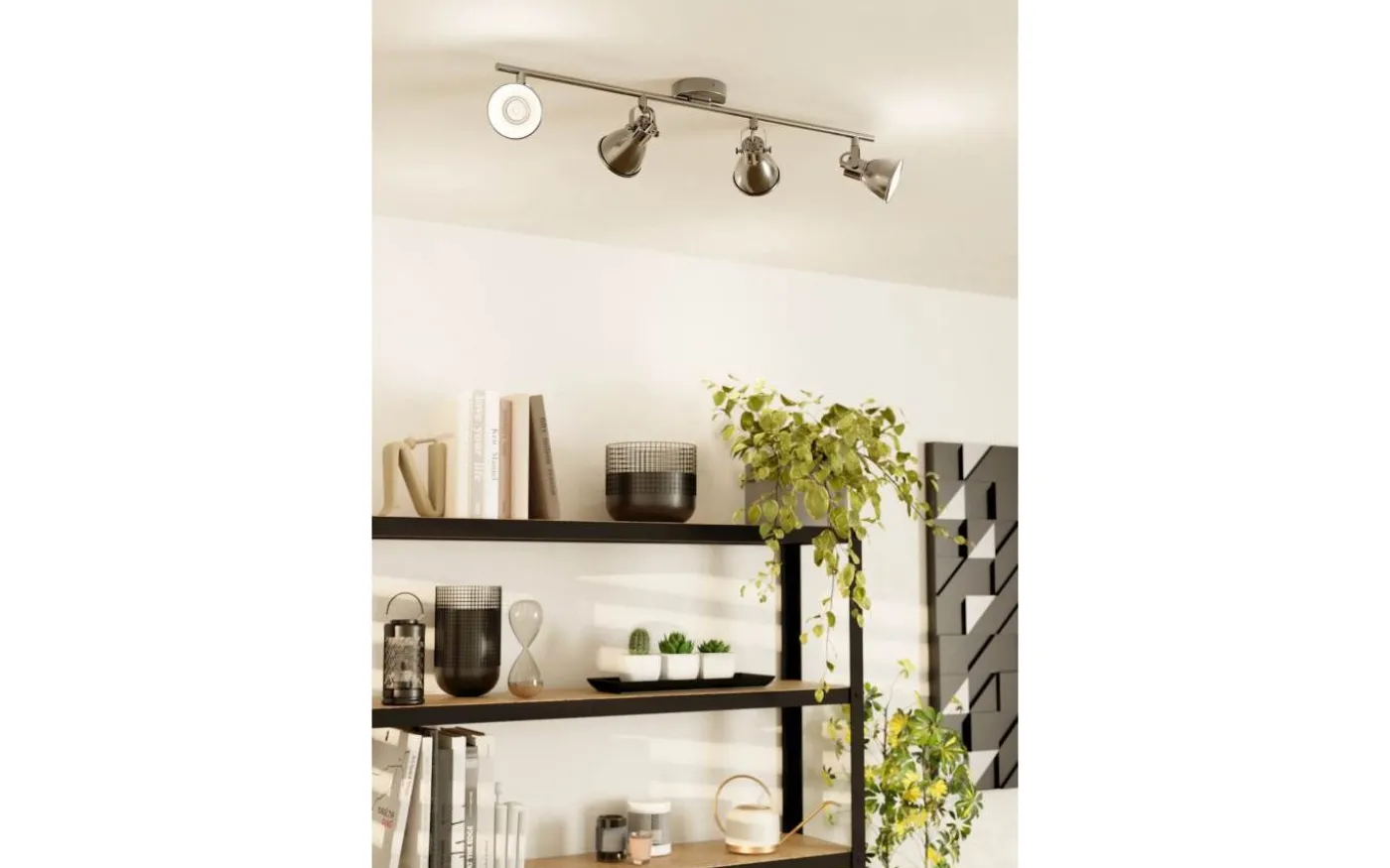 Seras Takspotlight 77cm GU10 LED 3000K 4x3W Antik Nickel