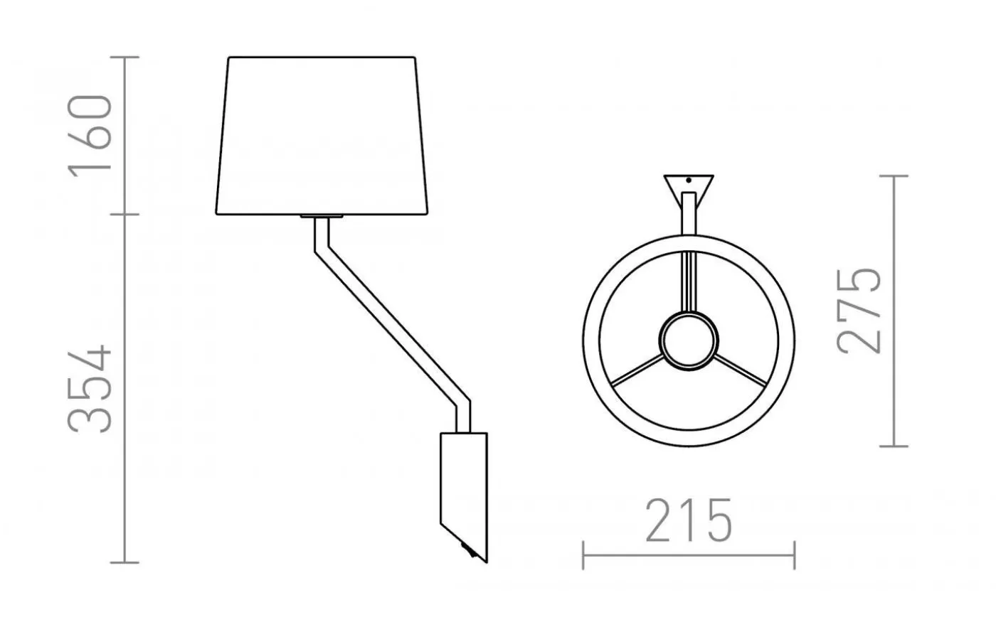 Sharp Vägglampa Svart/Krom E27