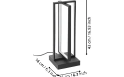 Siberia Bordslampa 43cm med fjärrkontroll LED 3000-6500K 15,5W Svart