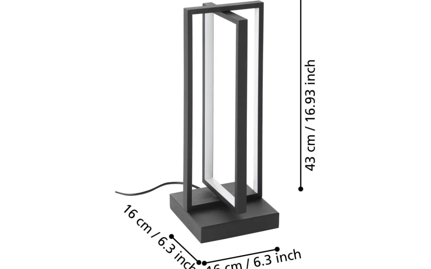 Siberia Bordslampa 43cm med fjärrkontroll LED 3000-6500K 15,5W Svart