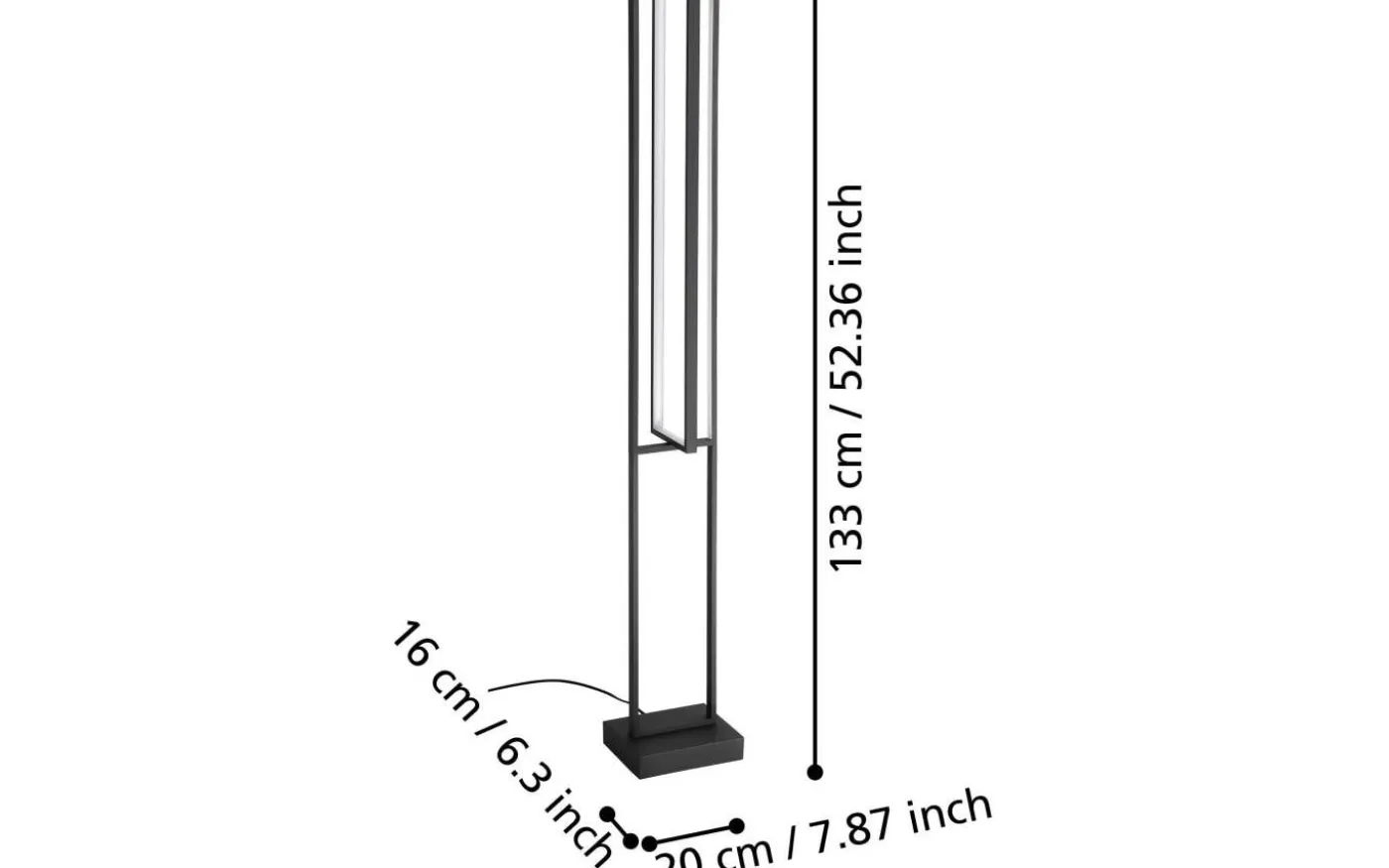 Siberia Golvlampa 133cm med fjärr. LED 3000-6500K 34W Svart