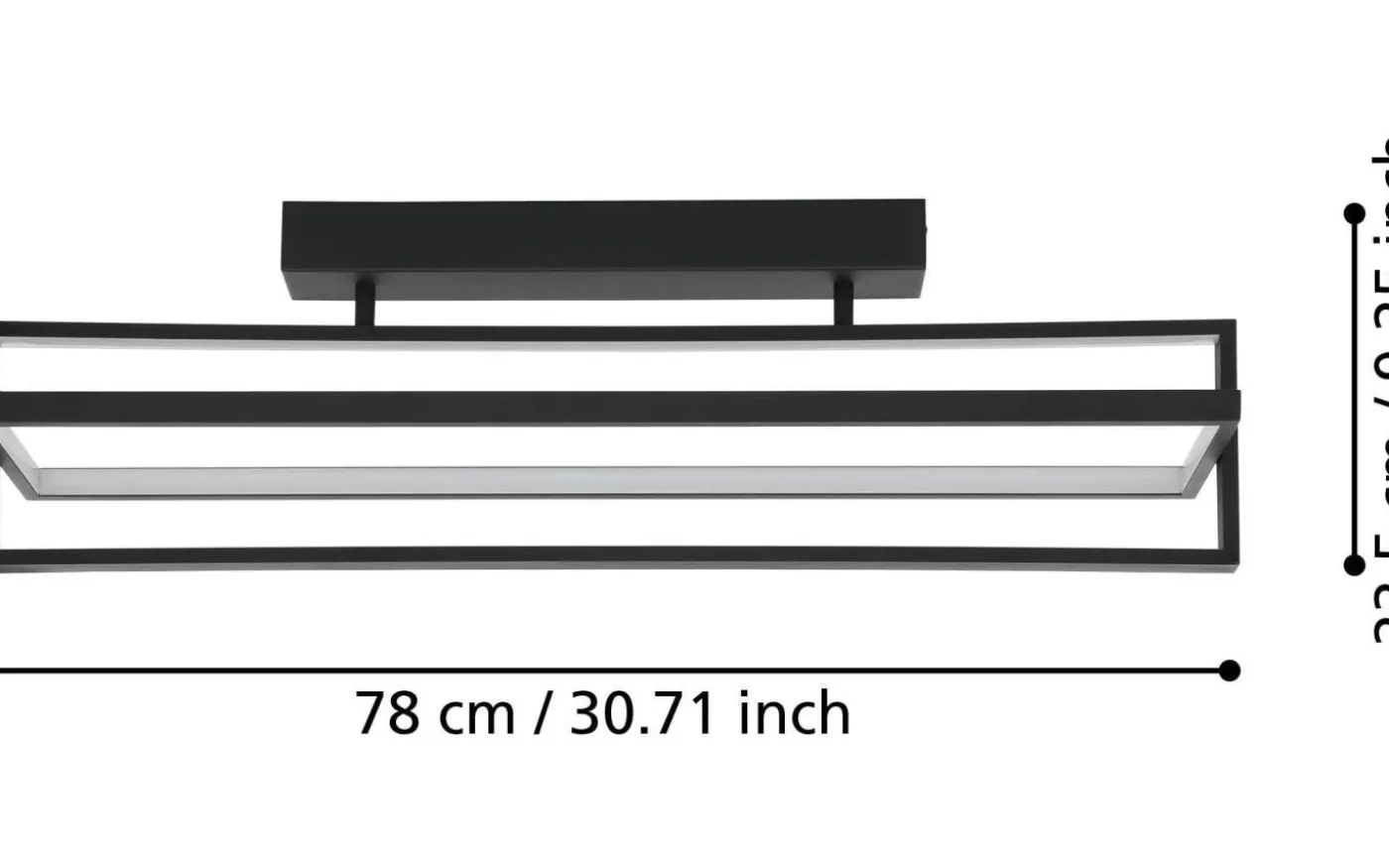 Siberia Plafond 78cm LED 3000-6500K 34W med Fjärrkontroll Svart