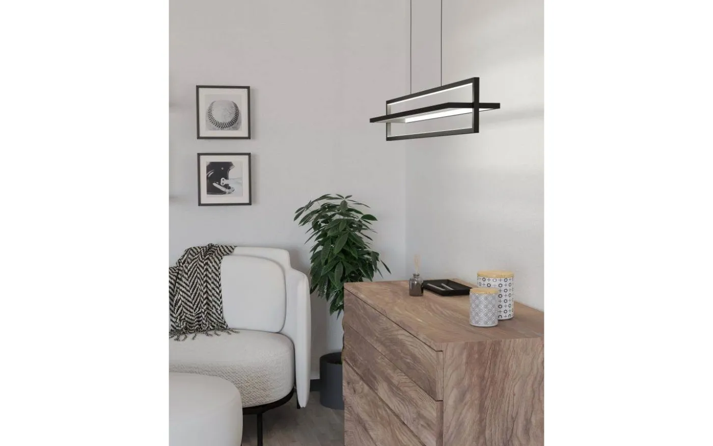 Siberia Taklampa 78cm LED 3000-6500K 34W inkl. fjärrkontroll Svart