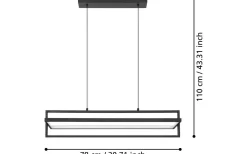 Siberia Taklampa 78cm LED 3000-6500K 34W inkl. fjärrkontroll Svart