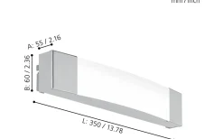 Siderno Vägglampa 35cm LED 4000K 8,3W Krom IP44