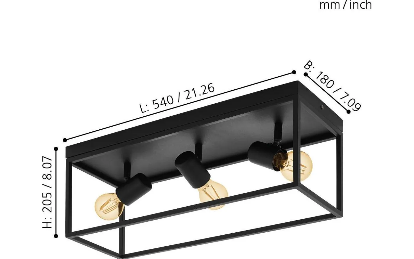 Silentina Plafond 54cm Svart