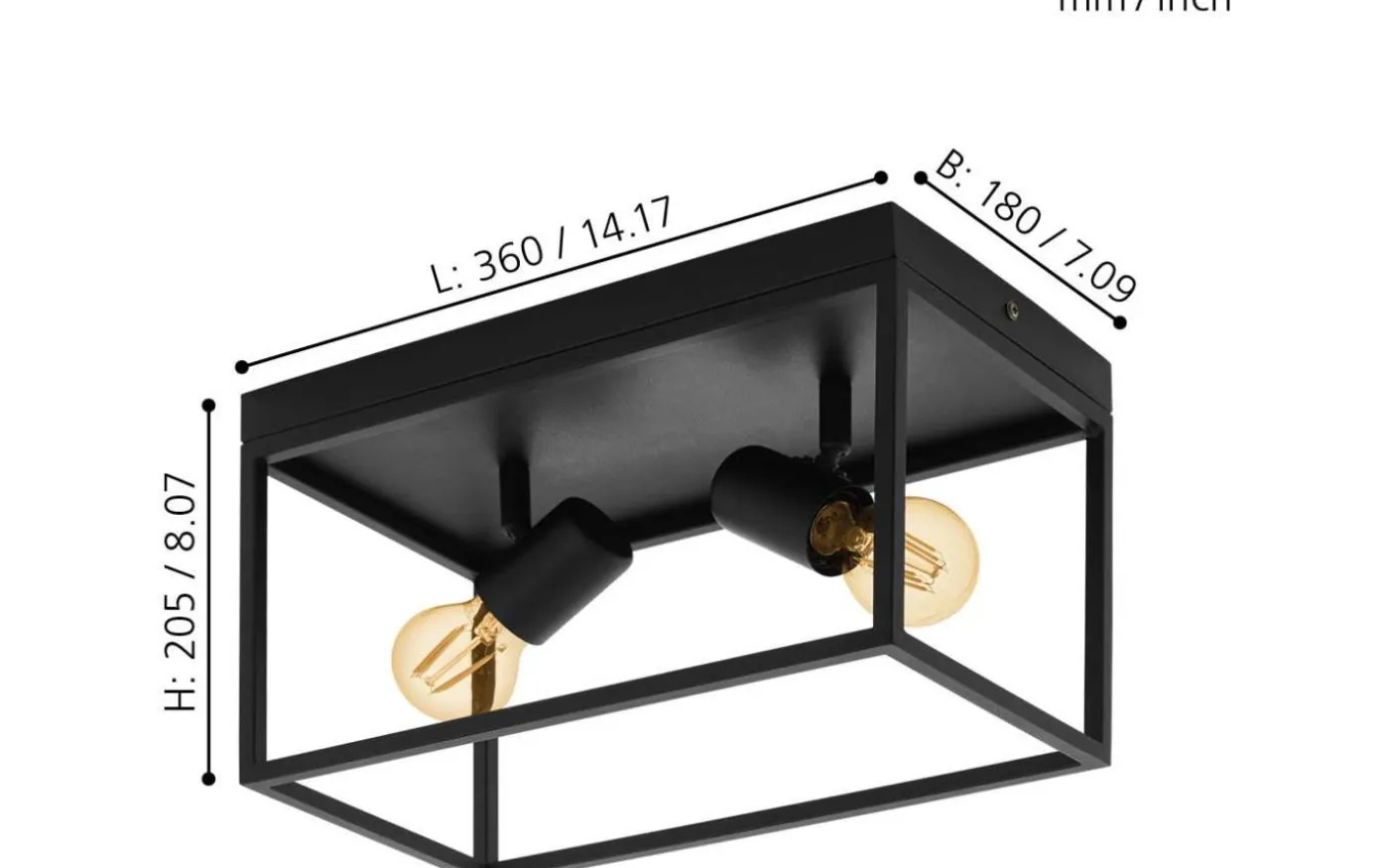 Silentina Plafond 36cm Svart