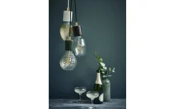 Siv Pendel E27 Vit Marmor