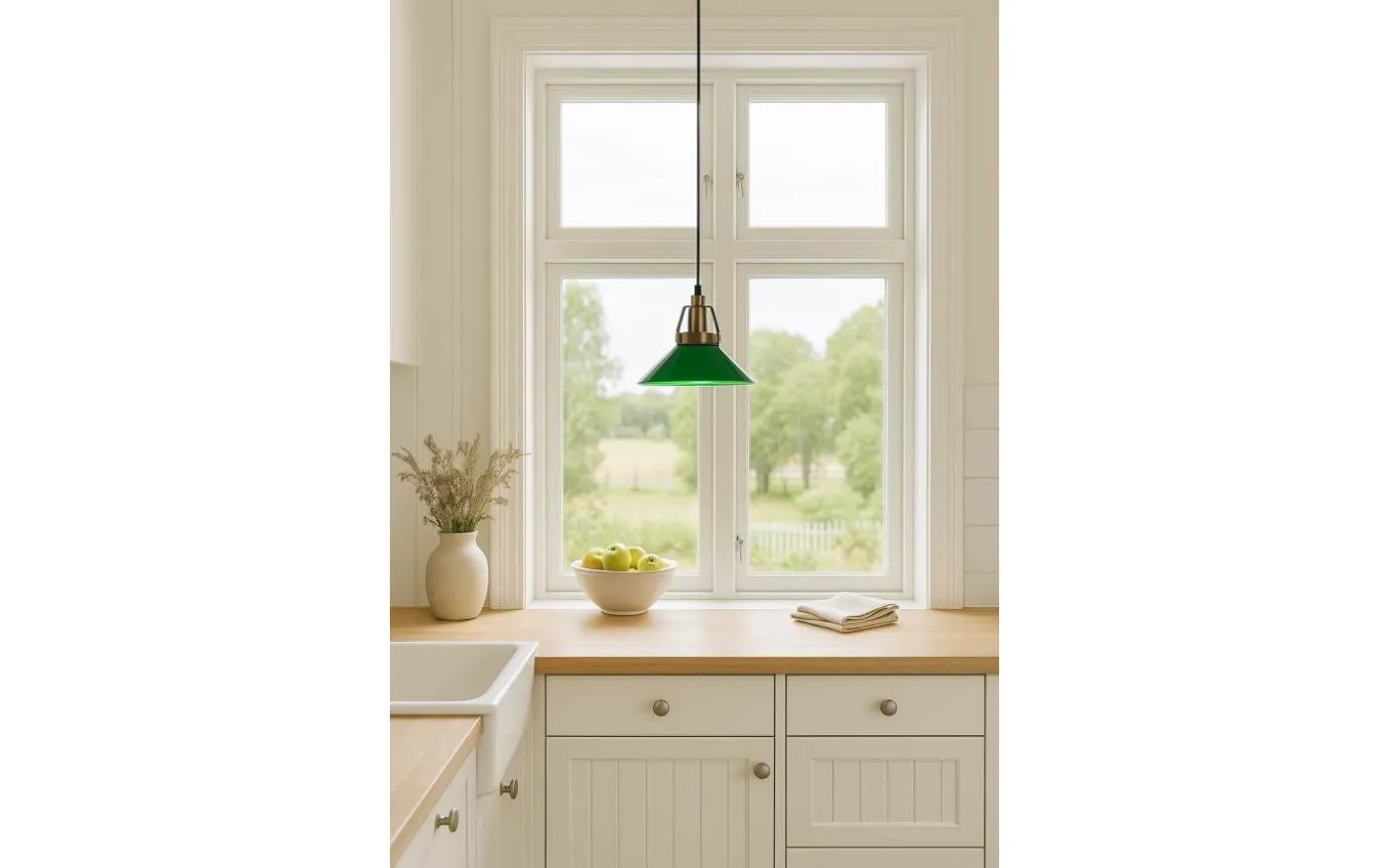 Skomakare Fönsterlampa 20cm Antik/Grön