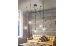 Sladdpendel 5-delat E27 antikkoppar