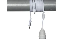 Sladdställ E27 Med Brytare 3,5m Vit