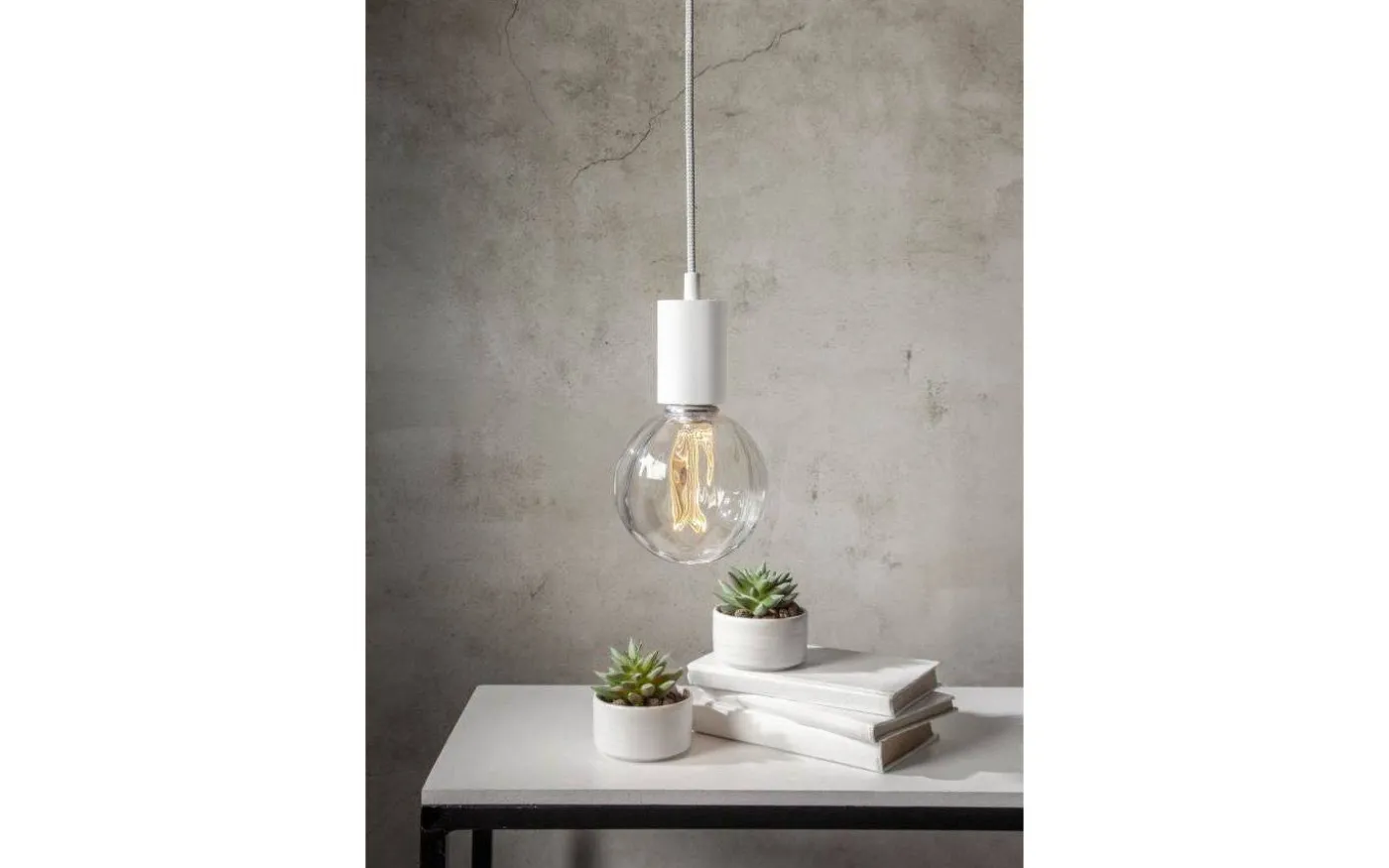 Sladdställ E27 Slim 3,5m Vit/Grå