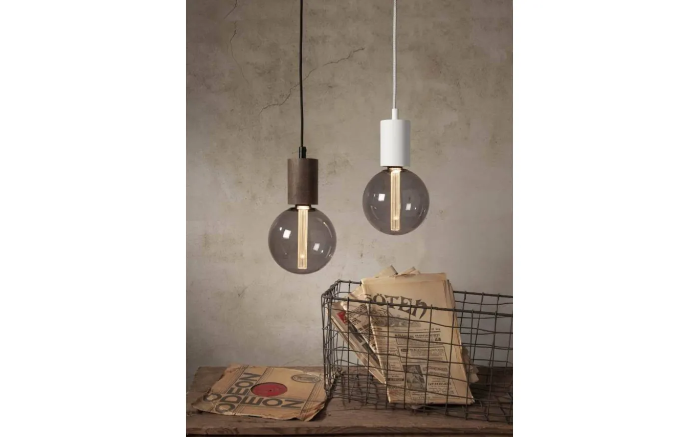 Sladdställ E27 Slim 3,5m Vit/Grå