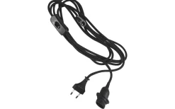 Sladdställ E14 Textil 3,5m med brytare Svart