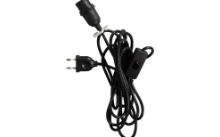 Sladdställ plast 3,5m med brytare E14 Svart