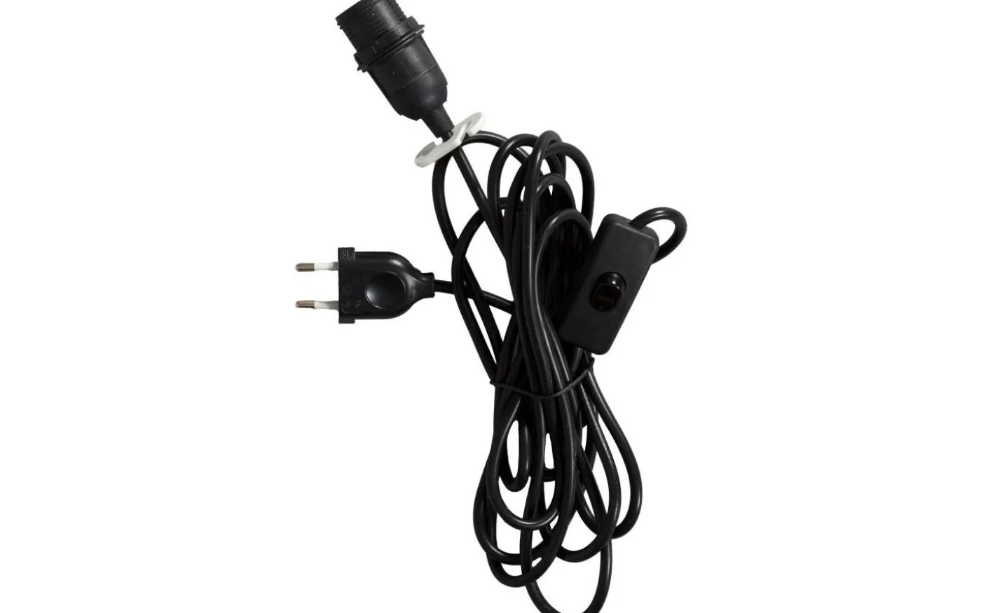 Sladdställ plast 3,5m med brytare E14 Svart