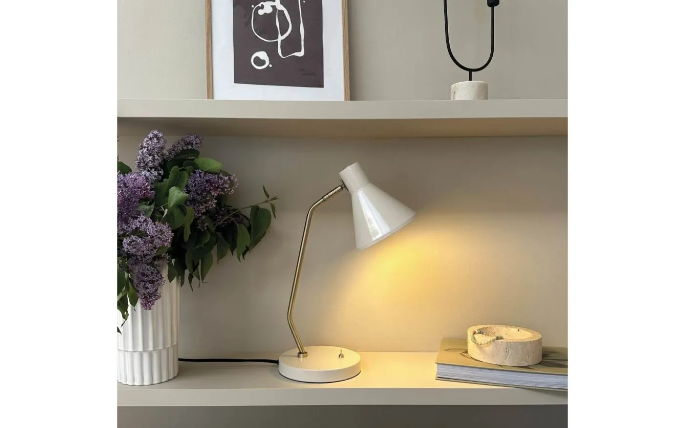 Sleep Skrivbordslampa 43cm Vit/Mässing