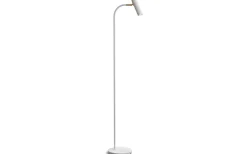 Slender Golvlampa 128cm Vitstruktur/Mässing