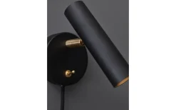 Slender Vägglampa Svartstruktur/Mässing