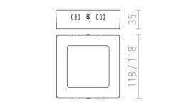 Socorro Sq Plafond 12cm LED 6W 3000K Vit